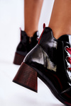 Lacquered Warm Lace-up Boots Black Tove