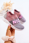 Children's Sport Slip-On Shoes Pink and Grey Cobby