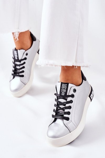 Women's Leather Sneakers BIG STAR II274034 Silver
