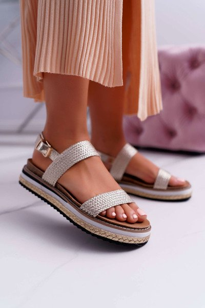 Women's Platform Sandals Espadrilles Gold Sarabel