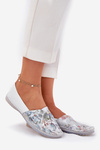 Leather Ballerinas With Pattern Maciejka T1930-38 White
