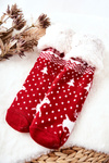 Long Socks Christmas Pattern Reindeer Red