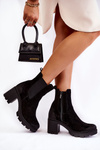 Women's Suede Boots On The Platform Black Martine