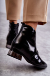 Leather Boots On Flat Laura Messi 2268 Black