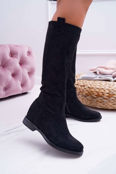 Women's Mid-Leg Boots Suede Black Temet