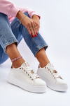 Women's platform sneakers with white embellishments Herbisa