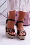 Women's Platform Sandals Linen Leopard Girenn