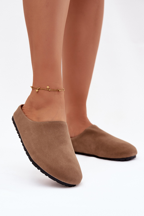 Damskie Eko Zamszowe Kapcie Khaki Kalvess