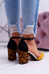 Women's Leopard Printed Stiletto pumps Yellow Ferri