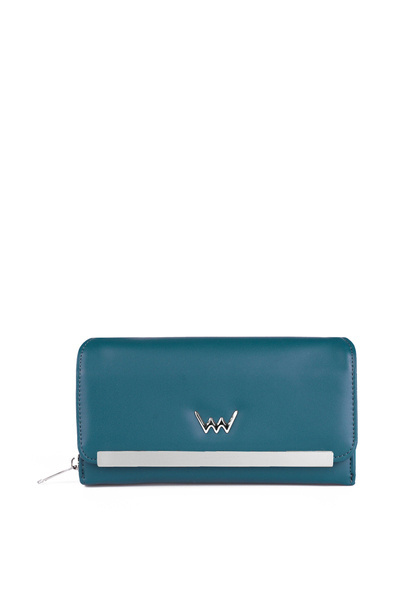 Large Women's Leather Wallet Blue Elissie