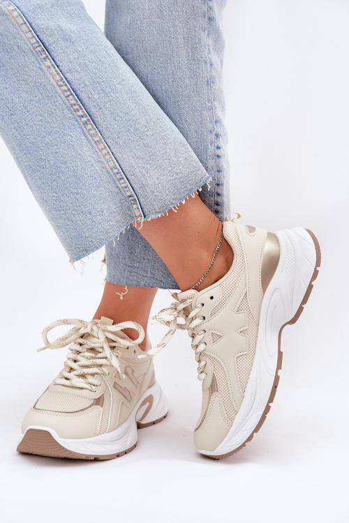 Women's Sneakers On A Chunky Sole Beige Davira