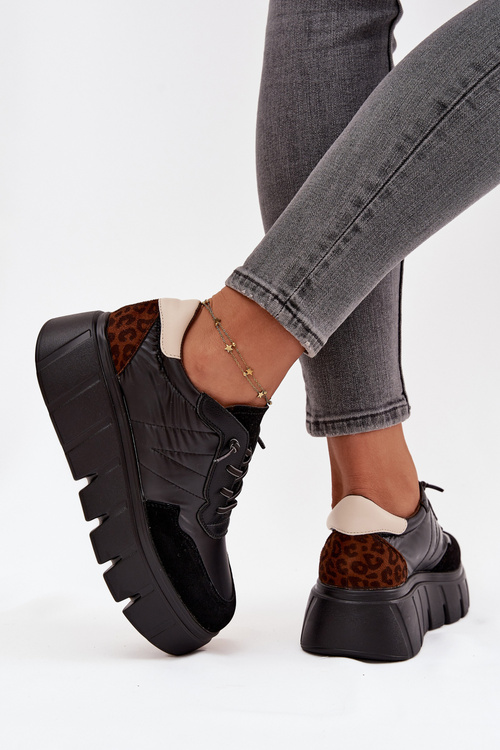 Women's Sports Sneakers On Platform Vinceza 58565 Black