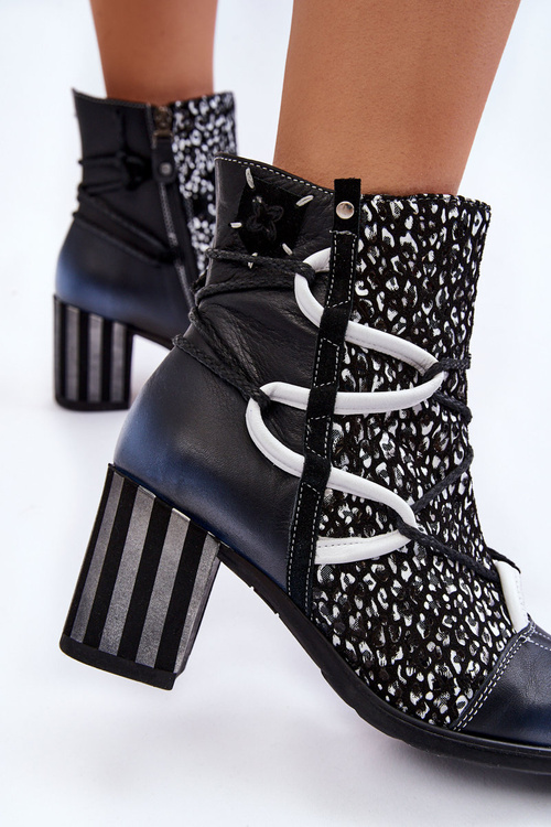 Women's Leather High Heels Maciejka 05605-01 Black and White