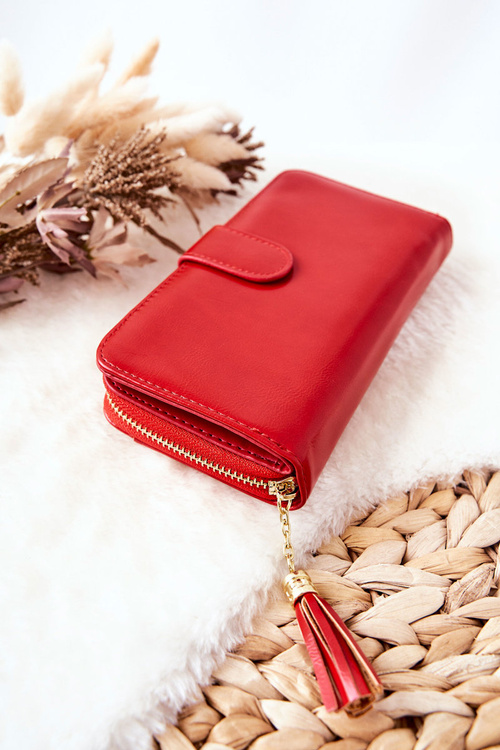 Large Women's Wallet With Extra Wallets Red