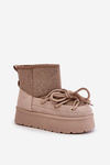 Snow Boots With Lacing On Platform Beige Mavora