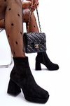  Leather Boots On Massive Heel Black Abnous 