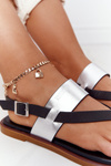 Leather Sandals Flip-flops Big Star HH274712 Black-Silver