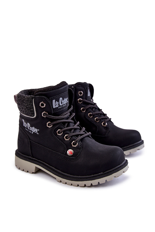 Botki Trapery Dziecięce Czarne Lee Cooper LCJ-22-01-1491