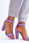 Suede High Heels Sandals Violet Jacqueline