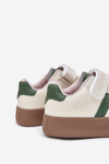Dziecięce Sneakersy Na Platformie Beżowo-Zielone Sopiaella