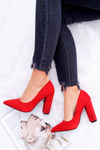 Red Suede Razor pumps