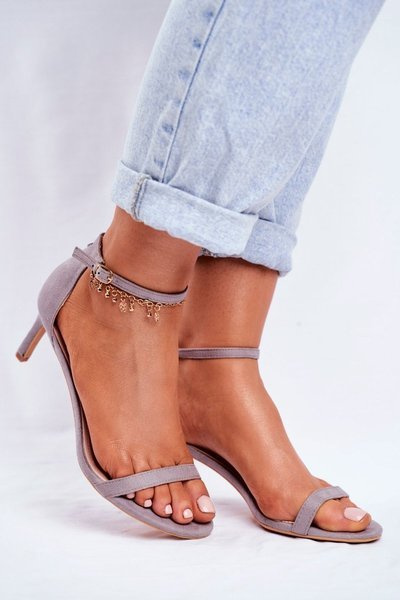Women's Sandals On High Heel Classic Grey Mintore