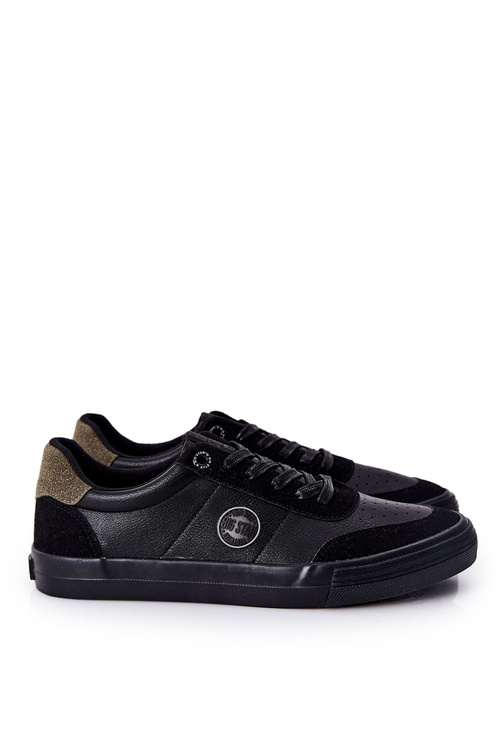 Men's Leather Sneakers Big Star II174008 Black-Khaki