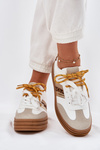 Womens Platform Sneakers With Double Lacing Leopard Print White Niteria