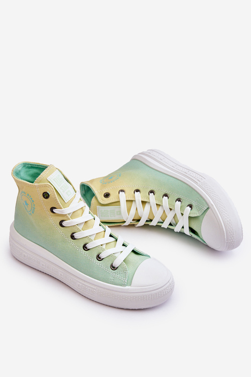 High Platform Sneakers Big Star LL274A190 Yellow-Green