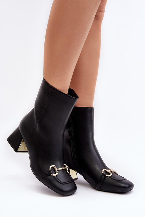 Ankle Boots With Embellishment Black Adinah