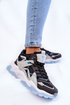 Women's Sport Shoes On A Massive Platform Big Star KK274386 Black-Grey
