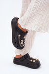 Women's Foam Slippers With Embellishments Black Linaviela
