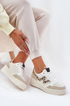 Ladies Sports Shoes On Platform Leopard Beige Lorori