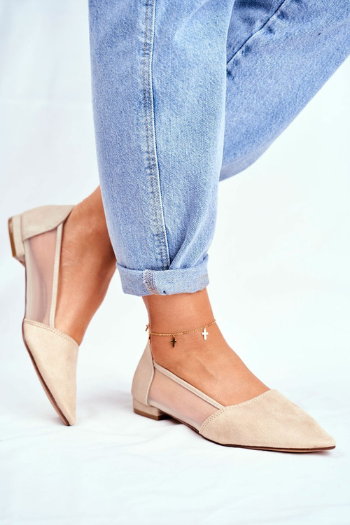 Women's Classic Ballerinas Beige Fibe