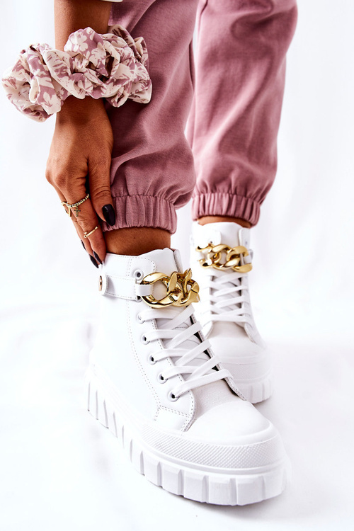 High Sneakers On A Platform White Standies