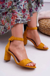 Women's Stiletto Sandals Suede Yellow Lexi