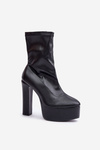 High Heel And Platform Boots Black Tennira