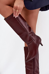 Women's Boots on Low Heel Lined with Eco Leather Bordeaux Marcellia