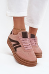 Damskie Sneakersy Sztruksowe Platforma Różowe Skye