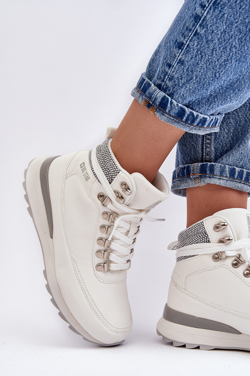 Lace-Up Trekking Shoes White Big Star MM274675