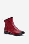 Insulated Women's Boots on Flat Heel Burgundy Labise