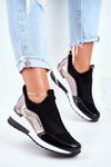 Leather Wedge Sneakers Vinceza 7780 Black