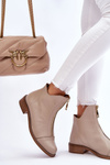 Leather Zipper Boots Nicole 2785/008 Beige