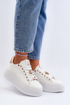 Women's platform sneakers with white embellishments Herbisa