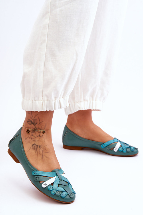 Classic Leather Women’s Ballerinas Maciejka 01358-36 Turquoise