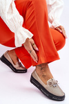 Women's Slip-on Leather Sneakers Glittering Golden Raven