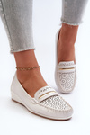 Women's Loafers With Intricate Design Made of Eco Leather Off-White Nassnema
