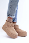Suede Snow Boots On Platform Beige Corcoran