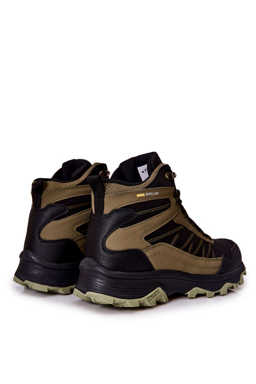 High-top Tiered Sports Shoes Khaki Deepmark