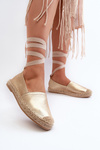 Tied Eco Leather Espadrilles in Gold Ismanne